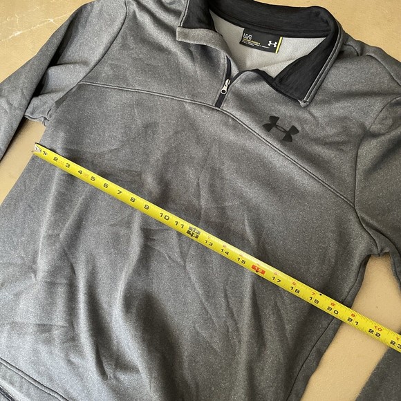 Under Armour Loose Coldgear Dark Gray Mens 1/4 Zip Pull Over Sweater Siz… - Picture 8 of 9